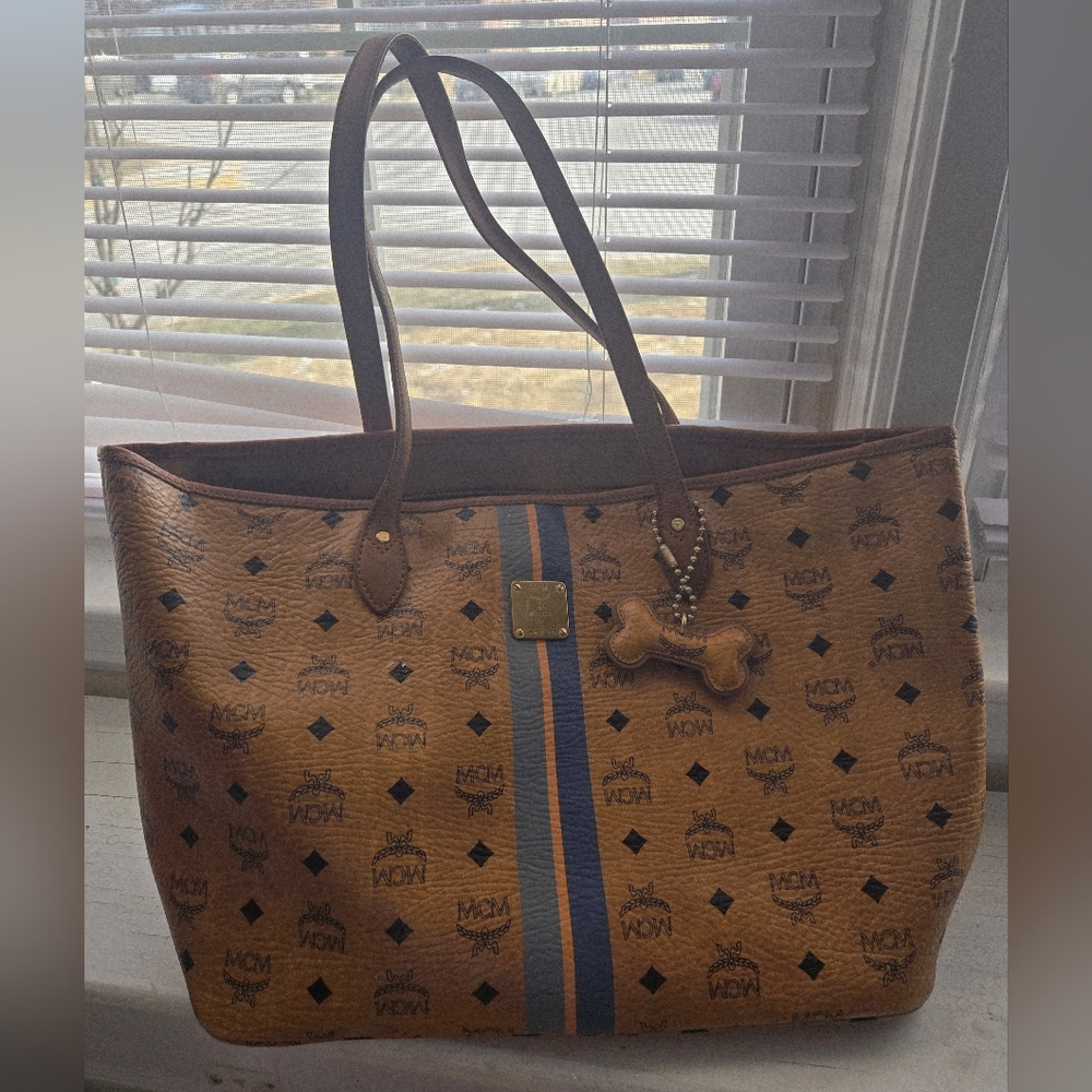 MCM Cognac Visetos Tote Bag